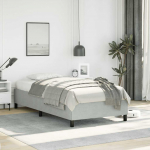 Voodiraam madratsita, helehall, 100 x 203 cm, kaheinimesevoodi, XL samet