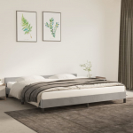 Voodiraam peatsiga, helehall, 200x200 cm, samet