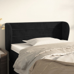 Voodipeats servadega, must, 83x23x78/88 cm, samet