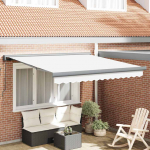 Sisset&otilde;mmatav varikatus valge 350 x 250 cm kangas, metall