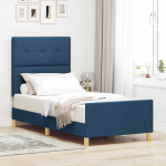 Voodiraam peatsiga sinine 90 x 200 cm kangas
