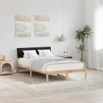 Voodiraam peatsiga Pruun ja must 120 x 190 cm M&auml;nnipuit