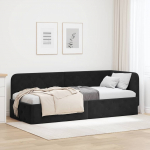 Nurga voodiraam Must 80 x 200 cm Samet