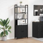 Raamaturiiul Must tamm 60 x 24 x 161 cm Tehispuit