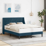 Voodiraam peatsiga Sinine 160 x 200 cm Samet