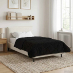 Talve tek Must 135 x 200 cm Mikrokiud ja Teddy villa