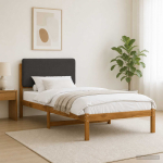 Voodiraam Pehme Peatoega Naturaalne ja tumehall 80 x 200 cm