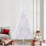 Tehisj&otilde;ulupuu koos 300 led-iga valge 240 cm pvc ja teras