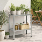 Istutuslaud 60 x 40 x 80 cm tsingitud teras h&otilde;bedane
