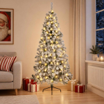 Kunstlik kokkupandav j&otilde;ulupuu 120 cm 150 LED-i Soe valge
