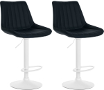 2-osaline baaritoolide komplekt Toni, tehisnahk, valge, must