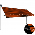 K&auml;sitsi sisset&otilde;mmatav varikatus, LED, 350 cm, oranž ja pruun