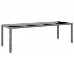 Aialaud, 250 x 100 x 75 cm, karastatud klaas, pol&uuml;rotang, hall