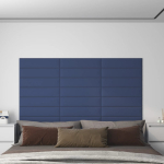 Seinapaneelid 12 tk, sinine, 60 x 15 cm, kangas, 1,08 m&sup2;