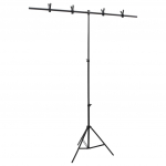 T-kujuline taustastatiiv, must, 151x60x(70-200) cm