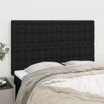 Voodipeatsid 4 tk, must, 72x5x78/88 cm, kangas