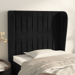 Voodipeats servadega, must, 83x23x118/88 cm, samet