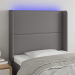LED-voodipeats, hall, 103x16x118/128 cm, kunstnahk