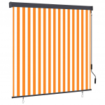 Rulookardin valge ja oranž 180 x 250 cm kangas ja alumiinium