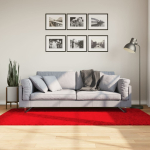 Vaip "huarte", l&uuml;hikese narmaga, pestav, punane, 100x200 cm