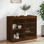 Puhvetkapp LED-tuledega, pruun tamm, 81 x 37 x 67 cm