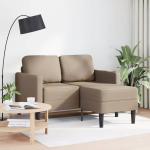 Kahekohaline diivan L-kujulise tugitooliga, cappuccino, 125 cm, kunstnahk