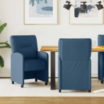 Ratastega S&ouml;&ouml;gi-toolid 2 tk Sinine 57 x 67 x 95 cm kangas