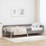 Nurga voodiraam koos madratsiga 2 tk Pruunikashall kangas
