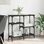 Konsoollaud riiuliga must tamm 80 x 29 x 75 cm tehispuit