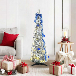 Tehisj&otilde;ulupuu koos 50 led-iga koos alusega valge 120 cm pvc