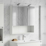 Vannitoa peeglikapp riiuliga Valge 60 x 14.5 x 70 cm Tehispuit