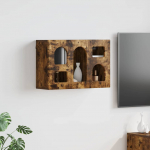 Seinakapp riiuliga suitsetatud tamm 60 x 20 x 40 cm tehispuit