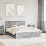 Voodi raam sahtliga peaga betoonhall 160 x 200 cm inseneripuit