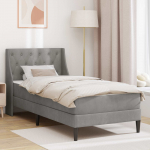 Voodiraam madratsiga peaga Helehall 90 x 190 cm Samet