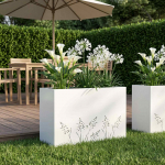 Aia istutuskast valge 80 x 20 x 49 cm k&uuml;lmvalmistatud teras