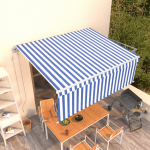 Automaatne varikatus rulooga, 4,5x3 m, sinine/valge