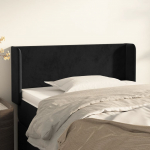 Voodipeats servadega, must, 93x16x78/88 cm, samet