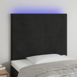 LED-voodipeats, must, 80x5x118/128 cm, samet