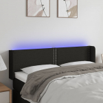 Led-voodipeats, must, 147x16x78/88 cm, kangas
