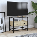 Klaasplaadiga telerikapp, sonoma tamm, 60x35x51 cm, tehispuit