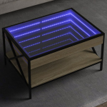 Diivanilaud LED-tuledega, sonoma tamm, 70x50x38cm