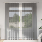 Voile kardinad varrastaskutega 2 tk, tumehall
