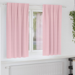 Kardinad r&otilde;ngastega 2 pcs Beebiroosa 175 x 140 cm Pol&uuml;ester