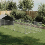 Outdoor dog kennel run 8x2x1,5 m tsingitud terasega