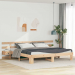 Voodiraam peatsiga Pruun 200 x 200 cm Tahke m&auml;nd