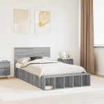 Voodiraam riiuliga peaga hall sonoma 135 x 190 cm tehispuit