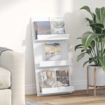 Ajakirja riiul riiuliga Valge 51 x 11 x 102 cm Tehispuit