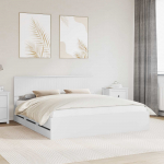 Voodi raam sahtliga peaga valge 180 x 200 cm inseneripuit