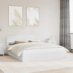 Laos voodi peaga sahtliga Valge 180 x 200 cm Tehispuit