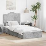 Laos voodi peaga sahtliga Betoonhall 90 x 190 cm Tehispuit
